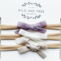 Petite Purple-velvet baby bows