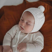 Snuggle Hunny - Ivory Merino Wool Bonnet & Booties