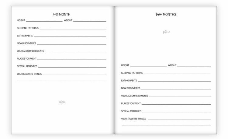 The Joyful Life Co - Black & White Mountains Baby Book
