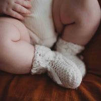 Snuggle Hunny - Ivory Merino Wool Bonnet & Booties