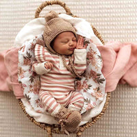 Snuggle Hunny - Fawn Merino Wool Bonnet & Booties