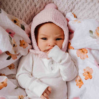 Snuggle Hunny - Pink Merino Wool Bonnet & Booties
