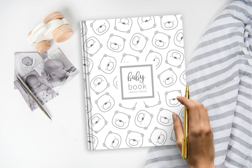 The Joyful Life Co - Grey Bear Baby Book