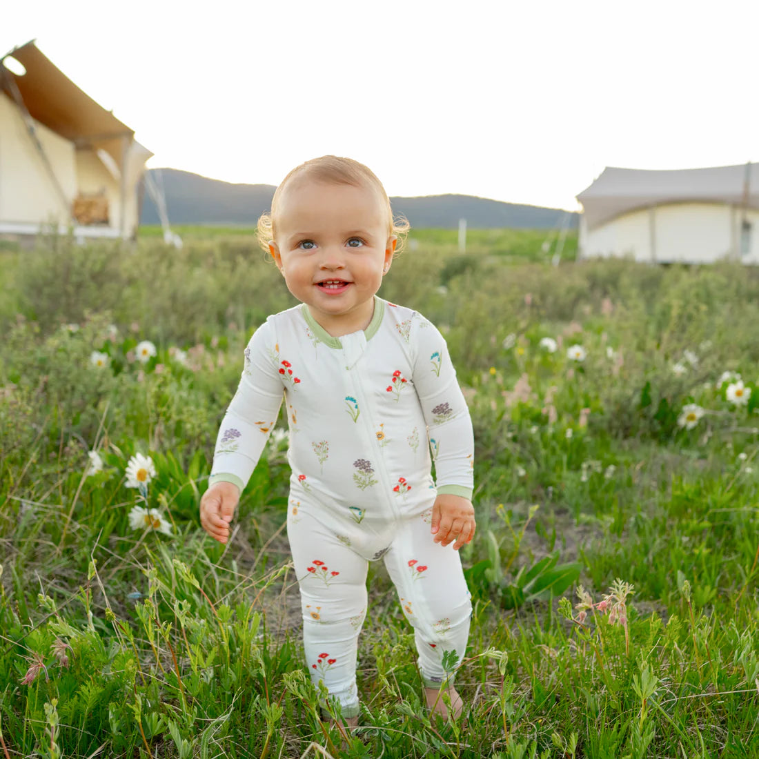 Kyte Baby - Zippered Romper in Wildflower
