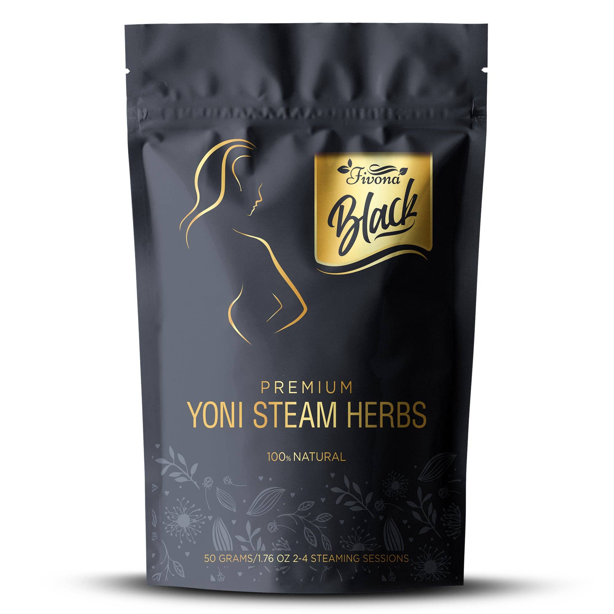 Fivona Black Premium Yoni Steam Herbs. 100% Natural and Organic V-Steam Herbs. Relaxing and Rejuvenating. (50g/ 1.76 oz)