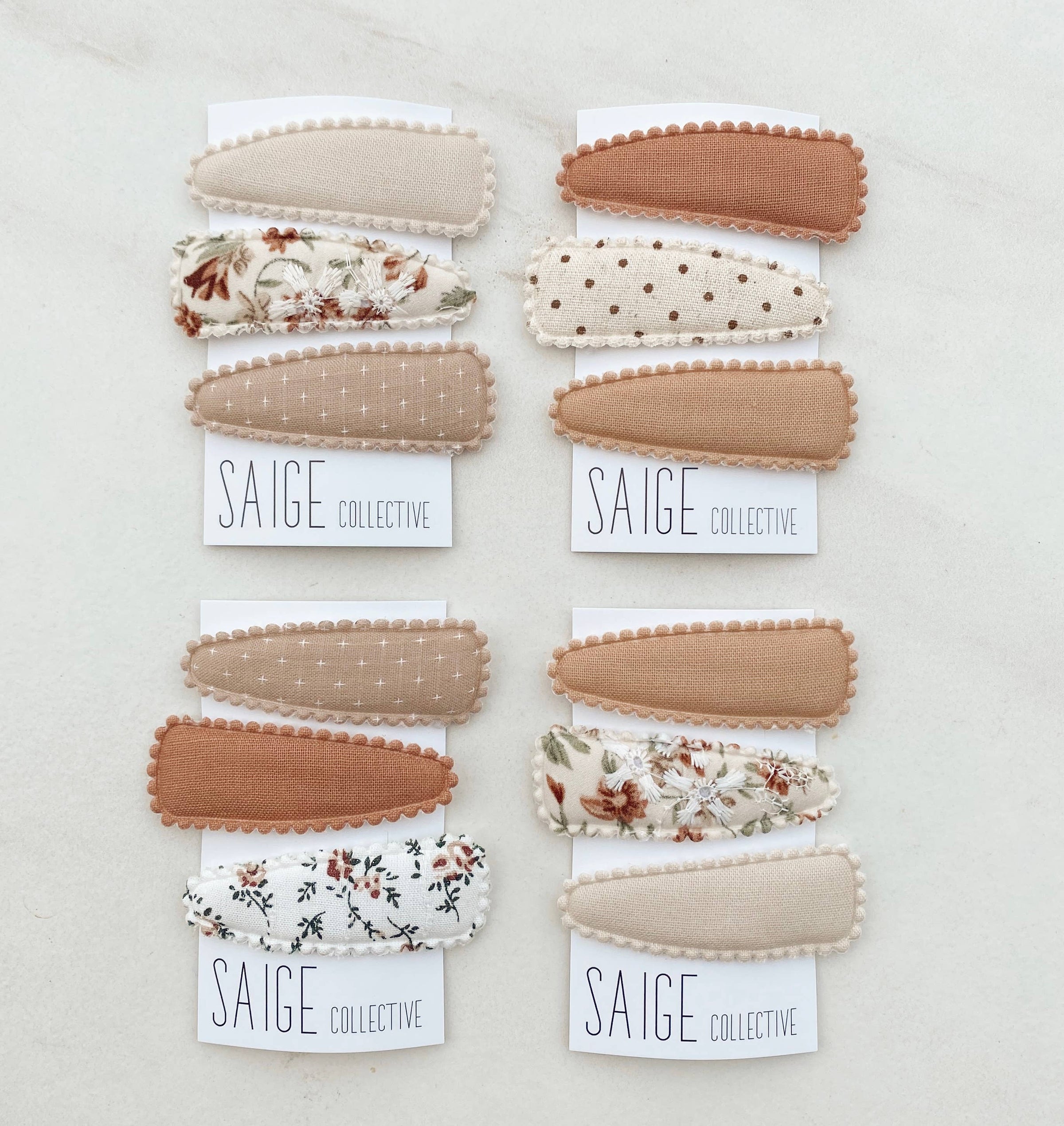 Boho Embroidered Clips - Three Pack