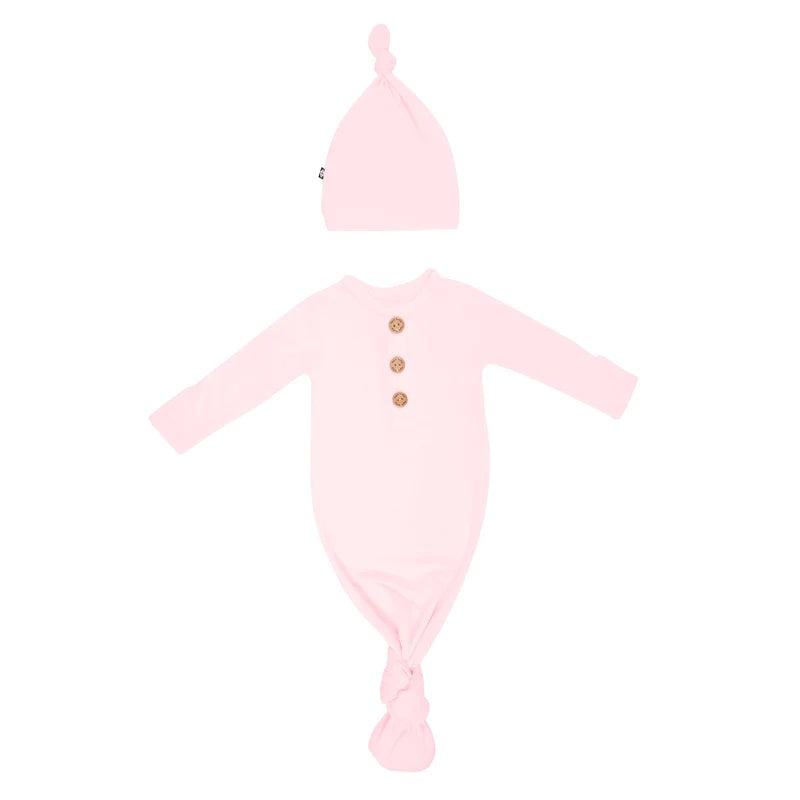 Kyte Baby Knotted Gown & Hat Set -  Sakura - Newborn