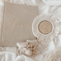 Blossom and Pear - 'We're Having A Baby' Fringe Etched Wooden Plaque