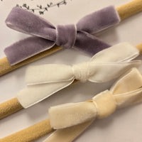 Petite Purple-velvet baby bows