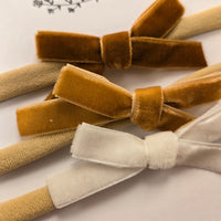 Velvet baby bows - Neutrals