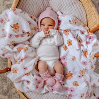 Snuggle Hunny - Pink Merino Wool Bonnet & Booties