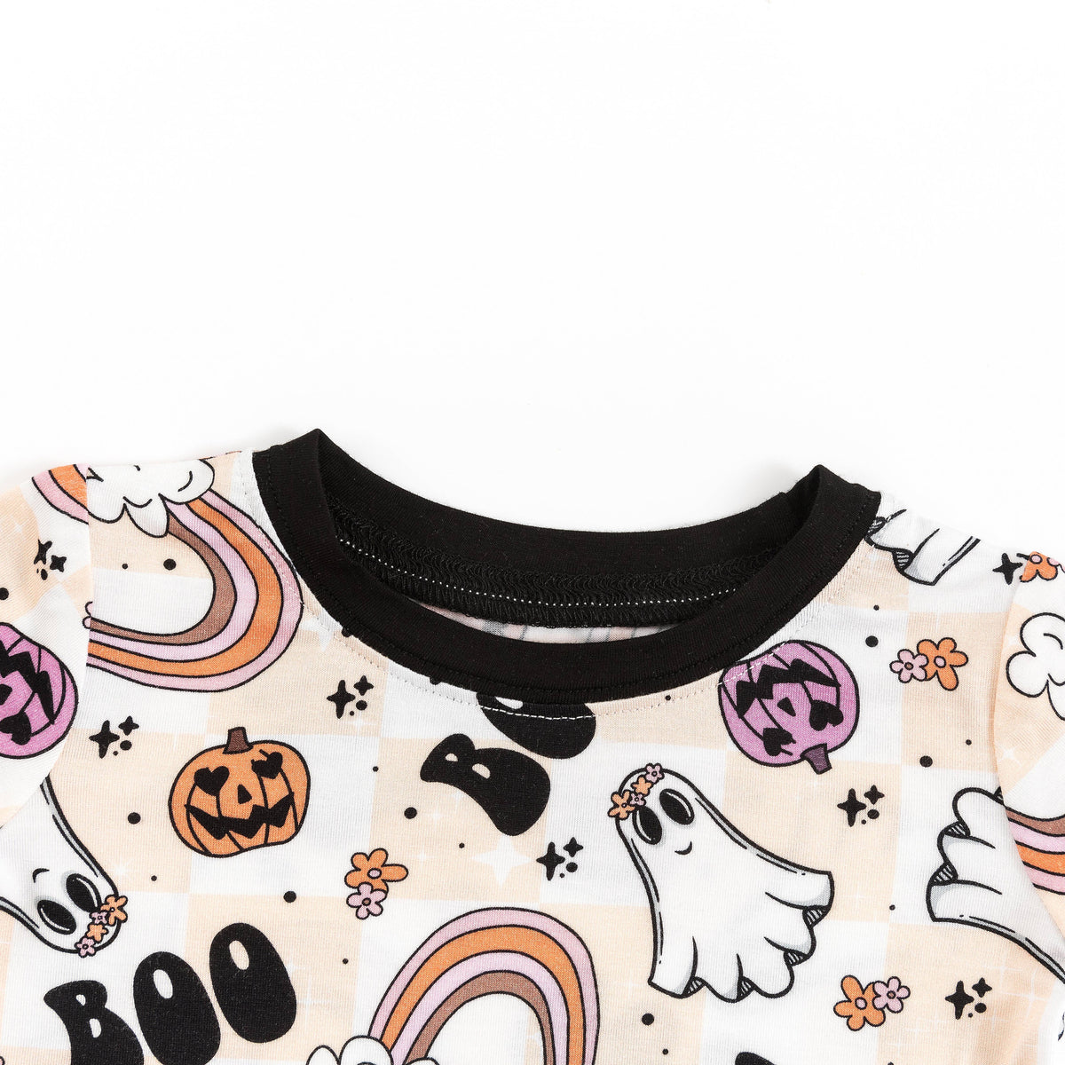 Fancy Prince- Pumpkin Ghost Rainbow Bamboo Long Sleeve Pajama Set
