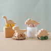 Beech Wood Montessori Toy Dinosaur with wheels