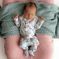 Snuggle Hunny- White Rabbit Organic Snuggle Sleepsuit Zip Footie