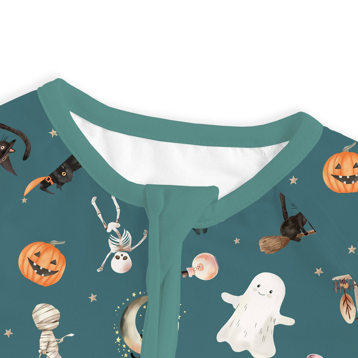 Fancy Prince-Spooky Ghost Pumpkin Patch Baby Bamboo Convertible Romper