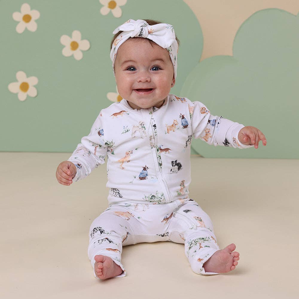 Snuggle Hunny- Dog Park Organic Snugglesuit Convertible Romper