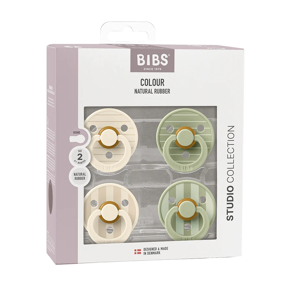 BIBS -  Pacifier  Size 2- Pin Colour Collection  Latex 4 PK