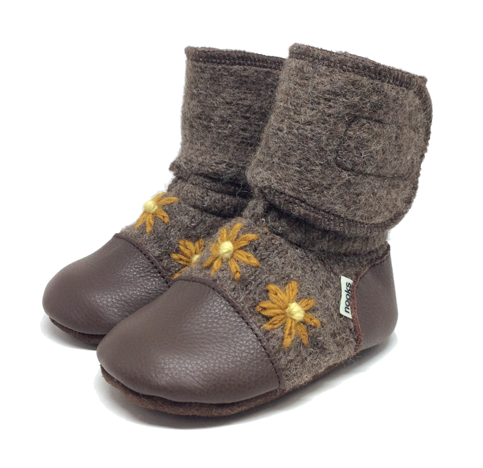 Nooks - Sunflower Felted Wool Booties