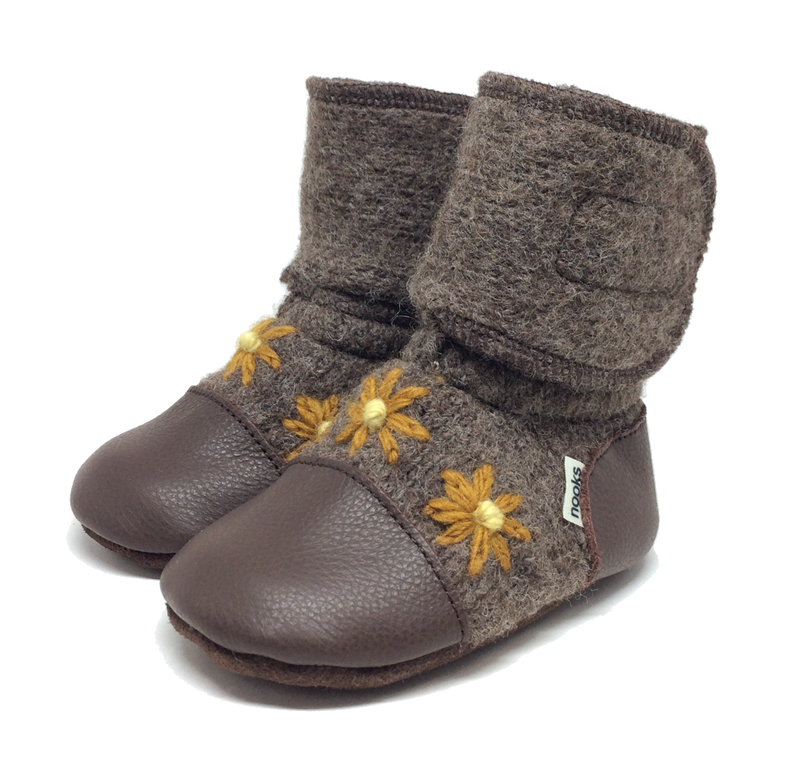 Nooks - Sunflower Felted Wool Booties