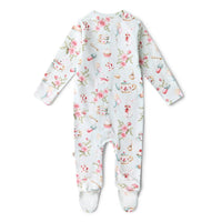 Snuggle Hunny- White Rabbit Organic Snuggle Sleepsuit Zip Footie