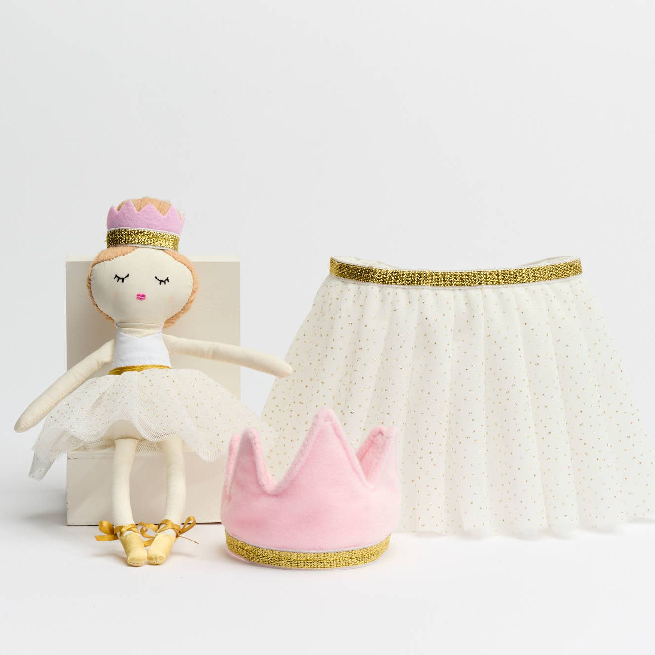 Piccolo Bambino- Tutu Set With Crown Headband And Doll 10" -  One Size