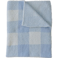 Mebie Baby- Light Blue Plaid Plush Blanket