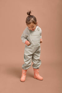 Geothermal Grey Kids Waterproof Rain Dungarees