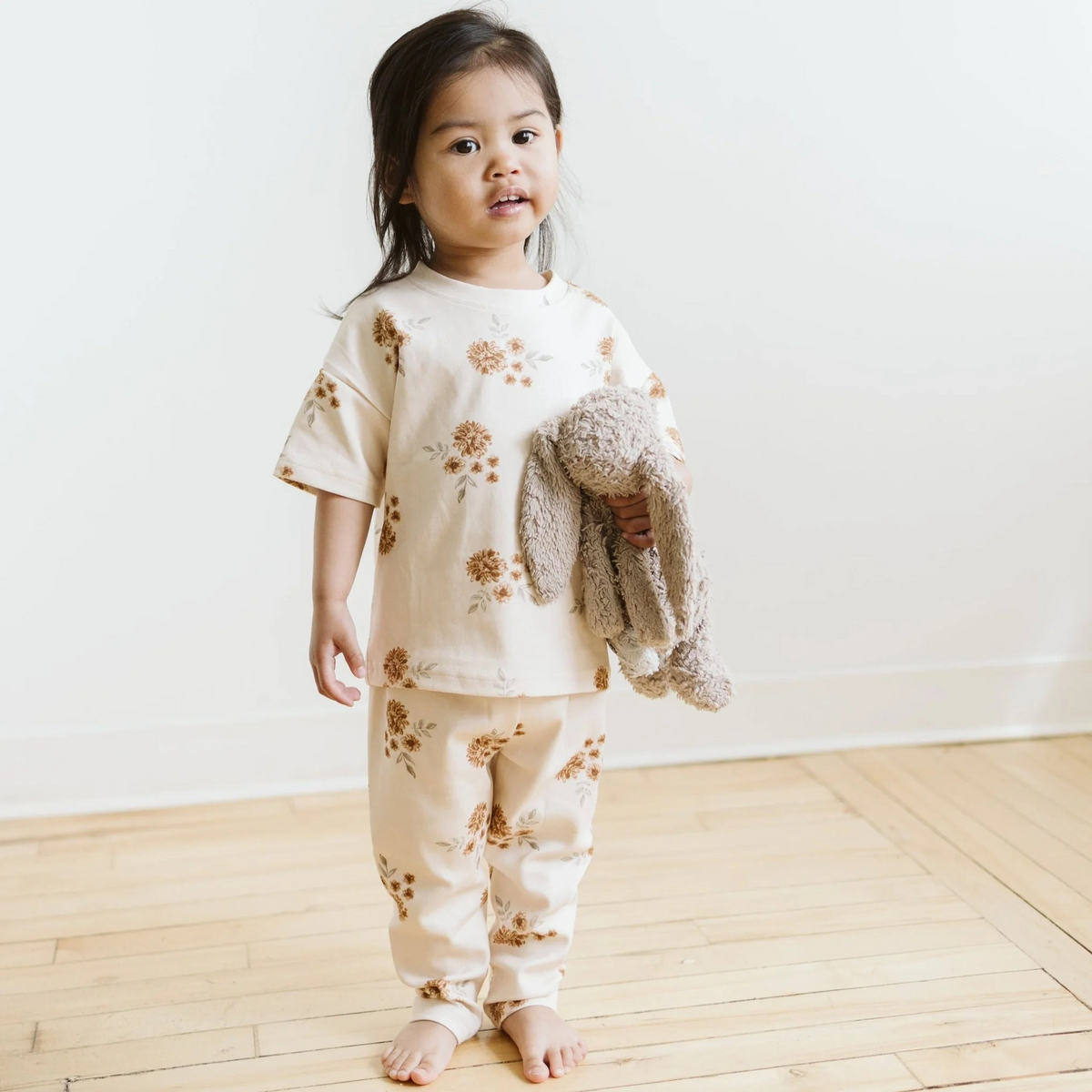 Little Luba - Cream Floral Leggings