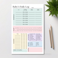 Baby & Newborn Daily Care Log: 50-Page Notepad