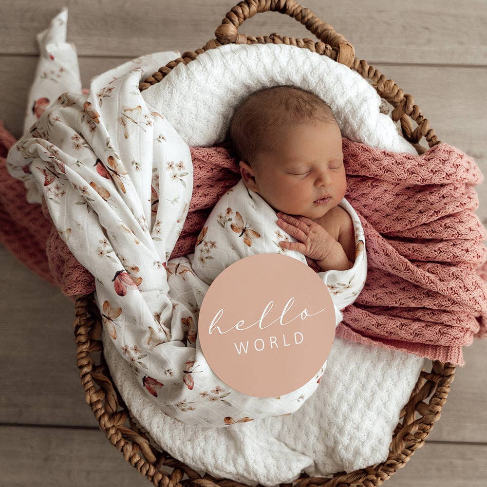 Snuggle Hunny- Butterfly & Pink Sand Reversible Milestone Cards