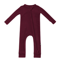 Kyte Baby - Ribbed Zippered Romper- Burgundy