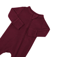 Kyte Baby - Ribbed Zippered Romper- Burgundy