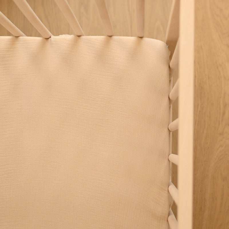 Crepe standard crib sheet - Latte