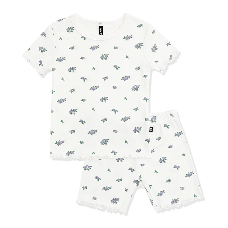 Kyte Baby - Pointelle Short Sleeve Pajamas - Spray Rose