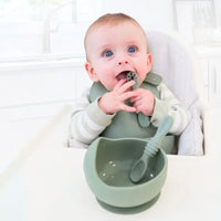 Suction Bowl & Training Spoons - Sage