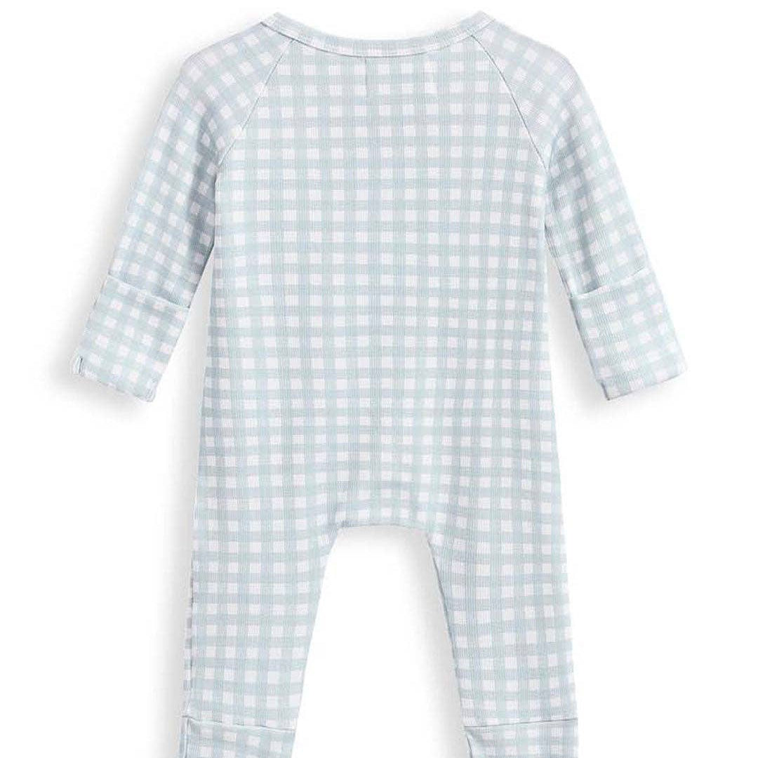 Homegrown - Growsuit - Light Blue Gingham Rib