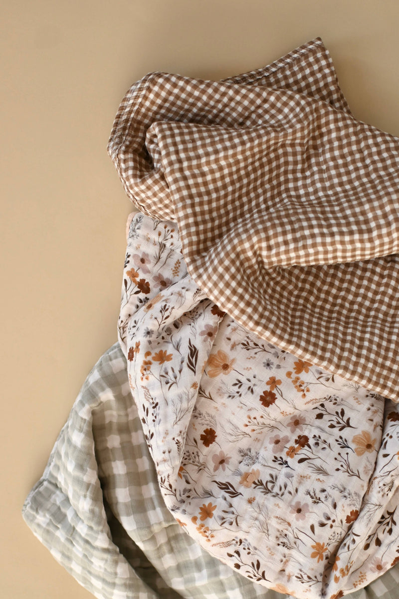 Muslin swaddle - Sage gingham