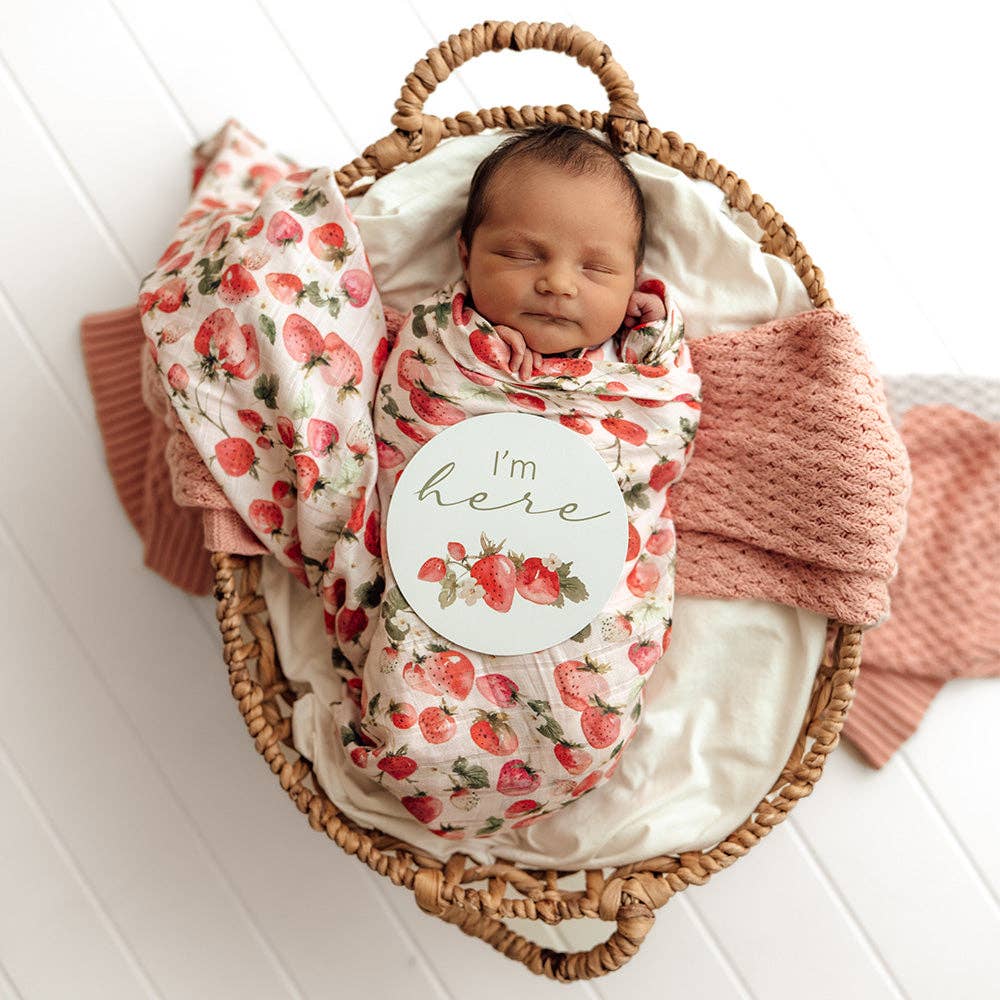 Snuggle Hunny - Strawberry & Moss Reversible Milestone Cards