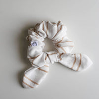 Scrunchies-Cream & Taupe Striped
