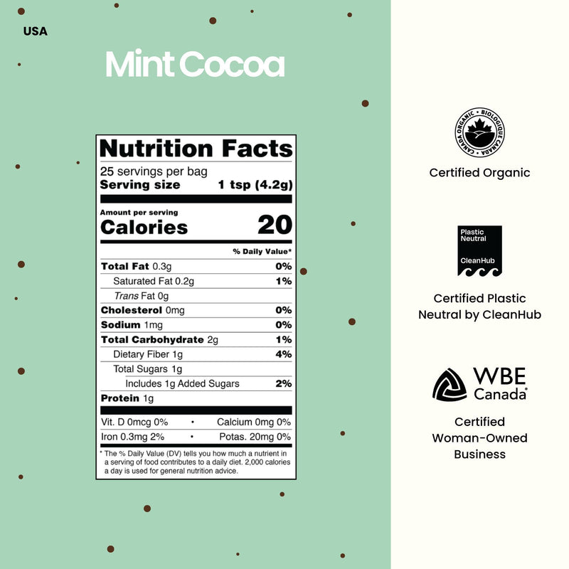 Superfood Latte Powder, Mint Cocoa Blend