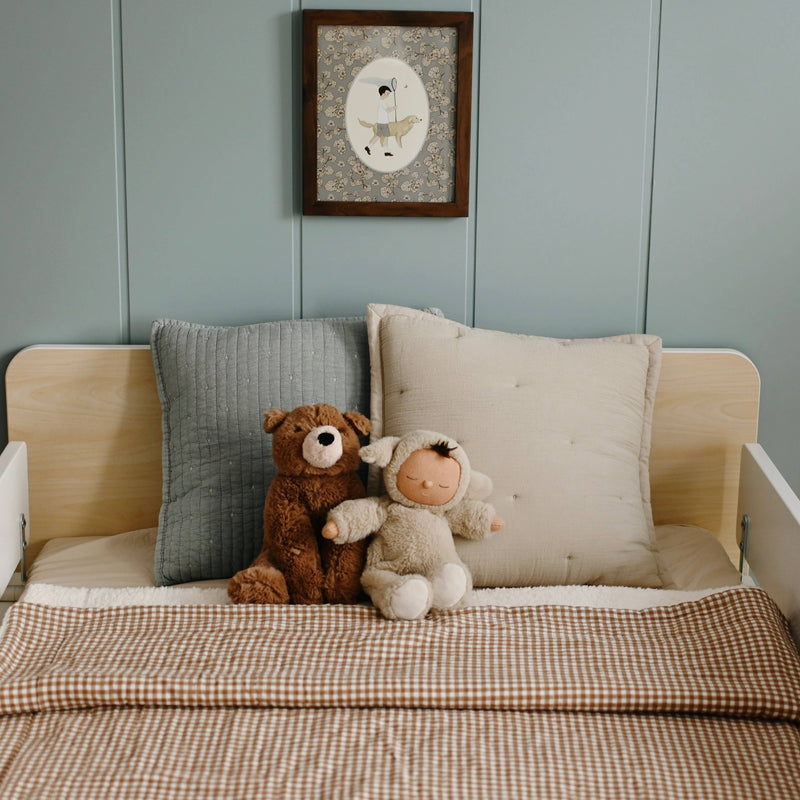 Muslin & Sherpa Blanket - Vichy brown