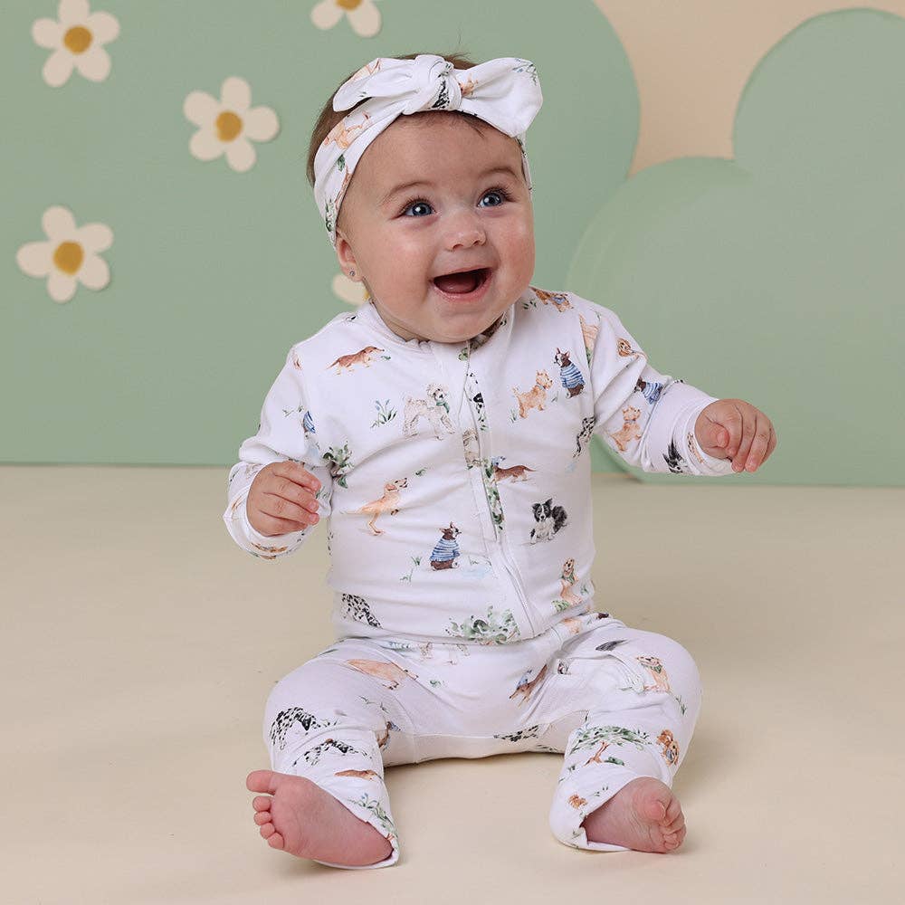 Snuggle Hunny- Dog Park Organic Snugglesuit Convertible Romper