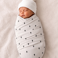 SIIX Collection - Lightning Bolts / Organic Pointelle Swaddle