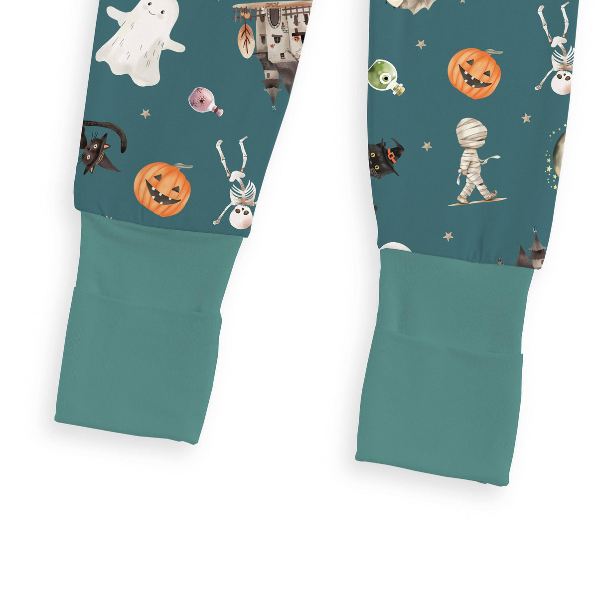 Fancy Prince-Spooky Ghost Pumpkin Patch Baby Bamboo Convertible Romper