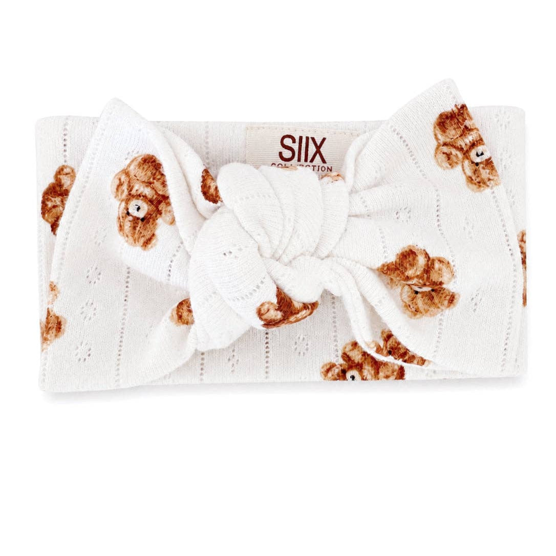 SIIX Collection - Teddy Bear / Organic Pointelle Bow