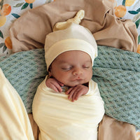 Snuggle Hunny - Lemon Sorbet - Organic Jersey Wrap & Beanie Set