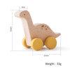 Beech Wood Montessori Toy Dinosaur with wheels