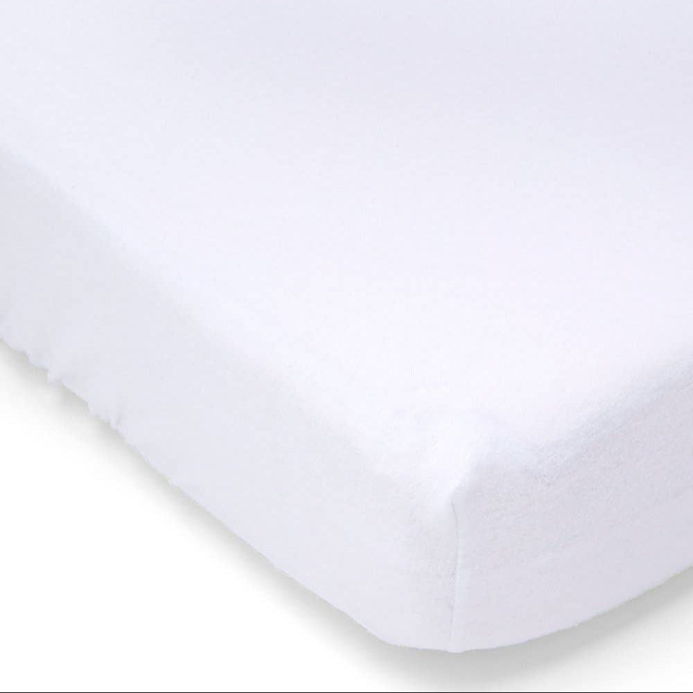 Solid Flannel Crib Sheet- White