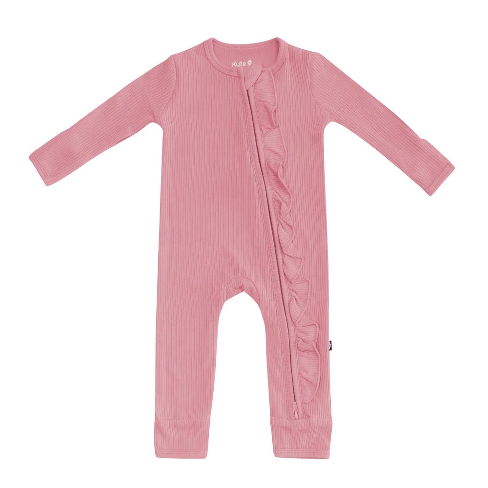 Kyte Baby - Fall RUFFLED Ribbed Zippered ROMPER