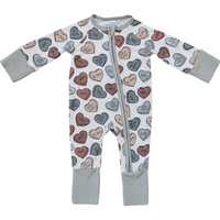 Mebie Baby - Conversation Hearts Ribbed Pajamas